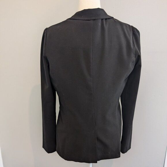 Body Central Women's Large Black Blazer Rollup Contrast Stripe Sleeves - Picture 2 of 10